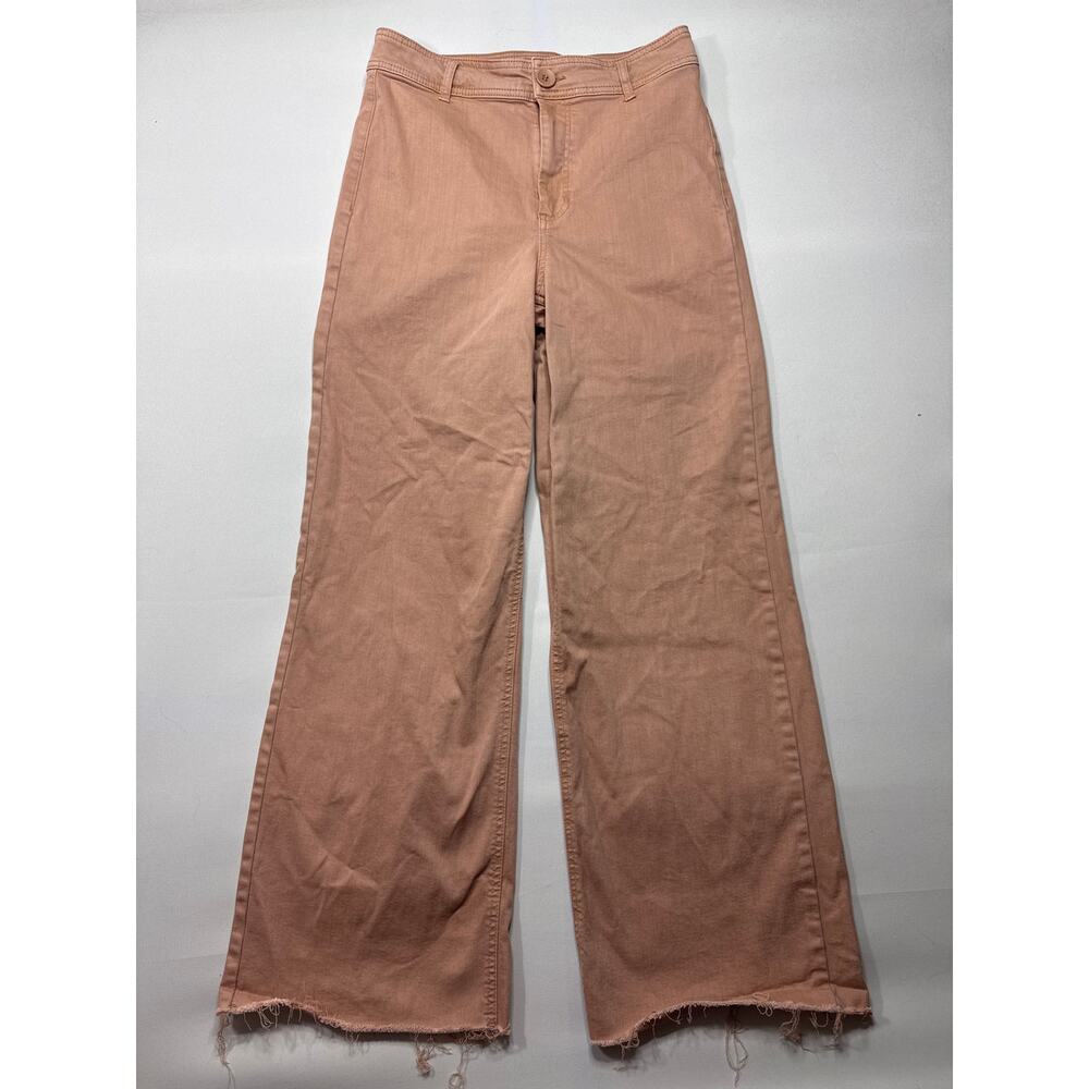 OAT New York Women's Raw Hem Wide Leg Pink Jeans - Size 8/29 (28x30)